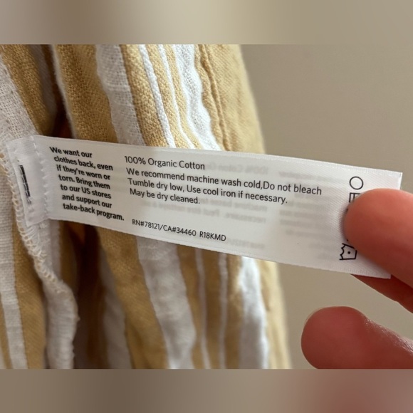 Eileen Fisher OS Butter Yellow and White Gauzy 100% Organic Cotton Kimono - Picture 4 of 8